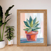 Succulent Houseplant Watercolor Botanical ポスター