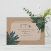  succulent-inspired cardstock wedding reception 招待状 (スタンド正面)