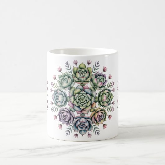 Succulent mandala pattern コーヒーマグカップ (中央)