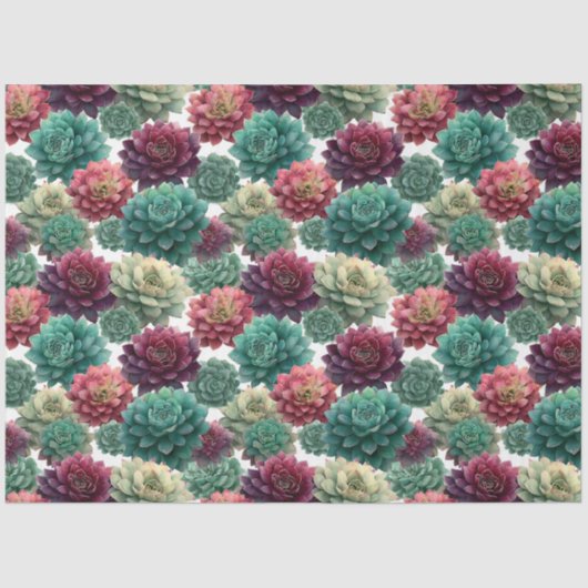 Succulent Plant Pattern Decoupage 薄葉紙 (正面)