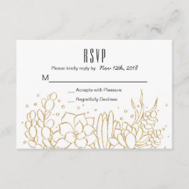Succulent Terrarium Weding RSVPカード