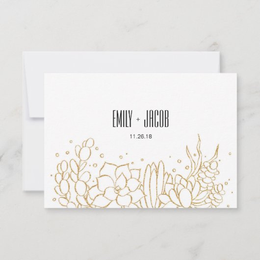 Succulent Terrarium Weding RSVPカード (裏面)