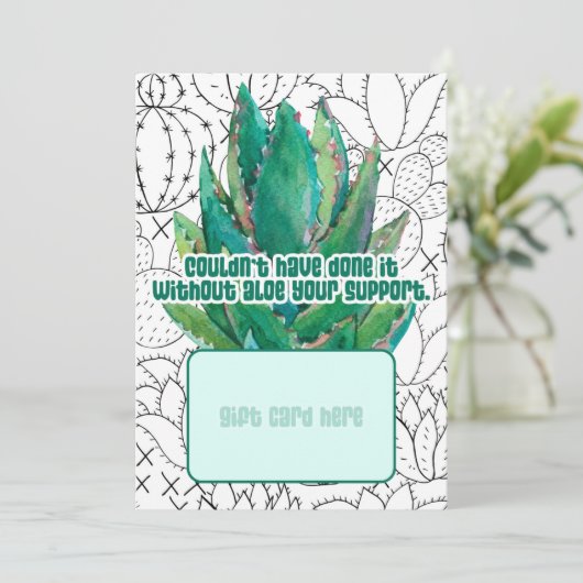 Succulent Thank You Teacher Gift Card Holder シーズンカード (スタンド正面)
