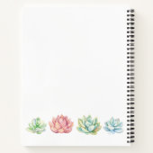 Succulent Watercolor Spiral Notebook ノートブック (裏面)