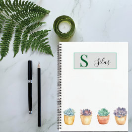 Succulent Watercolor Spiral Notebook ノートブック