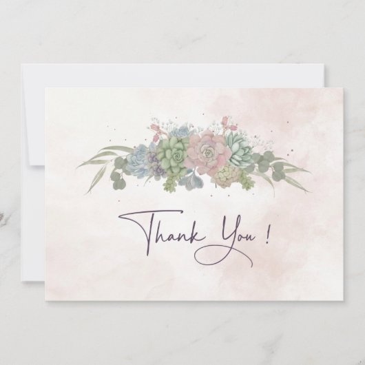 Succulent Wedding Thankyou Card 招待状 (正面)