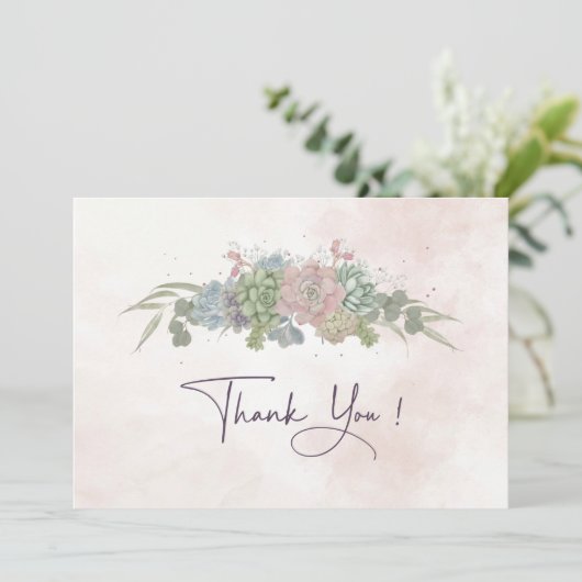 Succulent Wedding Thankyou Card 招待状 (スタンド正面)