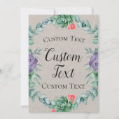 Succulent Welcome Sign 5x7" 招待状 (正面)