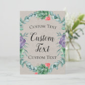 Succulent Welcome Sign 5x7" 招待状 (スタンド正面)