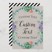 Succulent Welcome Sign 5x7" 招待状 (正面/裏面)