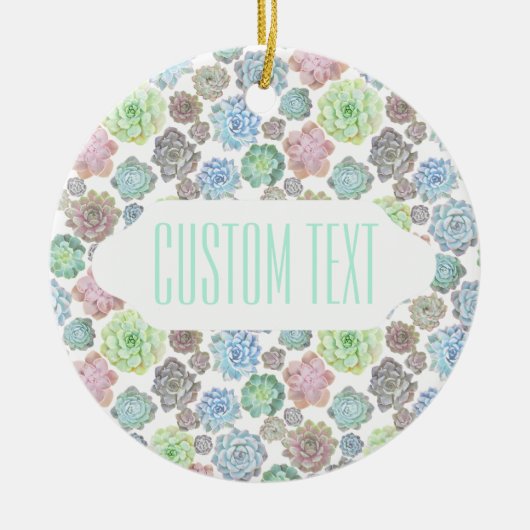 Succulentsのデザインのカスタムなオーナメント セラミックオーナメント (正面)