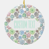 Succulentsのデザインのカスタムなオーナメント セラミックオーナメント (裏面)