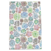Succulentsのデザインのgiftbag ミディアムペーパーバッグ (正面)