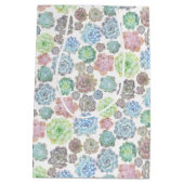 Succulentsのデザインのgiftbag ミディアムペーパーバッグ (裏面)