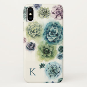Succulentsのモノグラム の集り iPhone x ケース