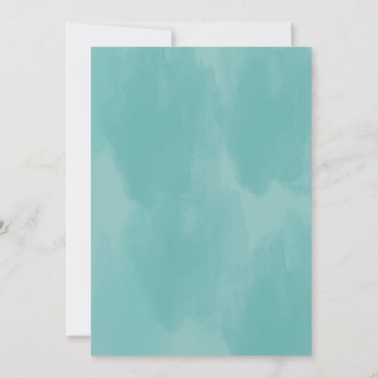 Succulentsの明るい水彩画によってはブライダルシャワーが開花します 招待状 (裏面)