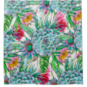 Succulentsの熱帯庭 シャワーカーテン (正面)