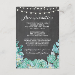 Succulentsの調節のミントの結婚式のチョーク エンクロージャーカード