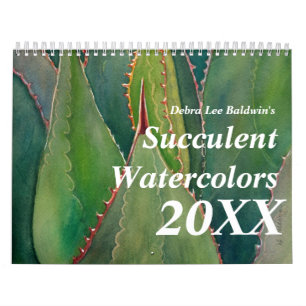 Succulentsの2012年の水彩画のカレンダー カレンダー