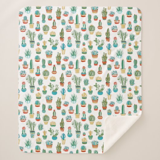 Succulentsパターン シェルパブランケット (正面)