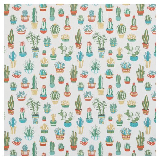 Succulentsパターン ファブリック (見本)
