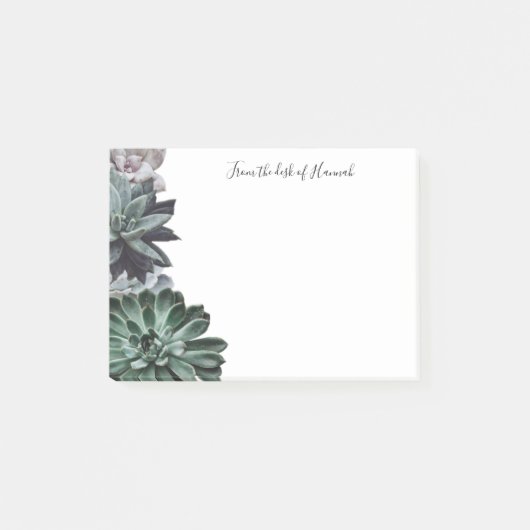 Succulents パーソナライズされた Post-It Notes ポストイット (正面)