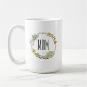 Succulents、小枝および石|の母の日 コーヒーマグカップ (左)