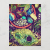 Succulents and Cute Garden Art ポストカード (正面)