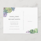 「Succulents and Sparkle Save the Date Green ID515」 案内ポストカード (裏面)