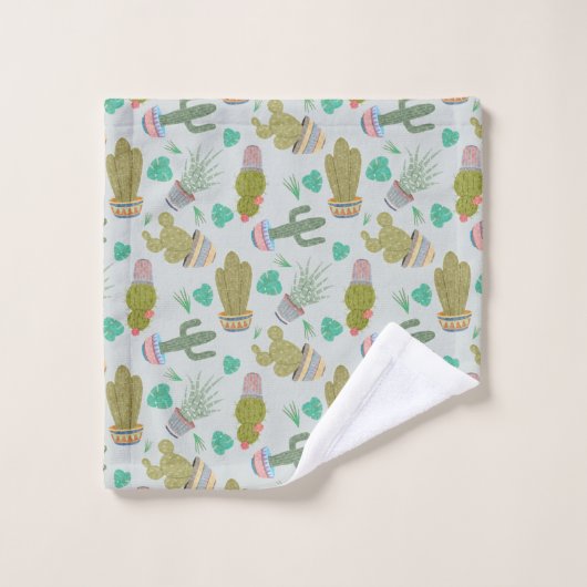 Succulents Bath Towel Set バスタオルセット (ウォッシュタオル)