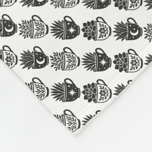 Succulents Mugs フリースブランケット (角)