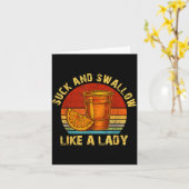 Suck And Swallow Like A Lady Raunchy Tequila Funny カード (黄色い花)