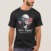 SUCK-IT ENGLAND Funny 4th of July George Washingto Tシャツ (正面)