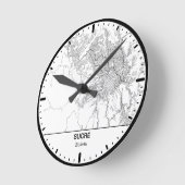 Sucre Clock City Line Art ラウンド壁時計 (傾斜)