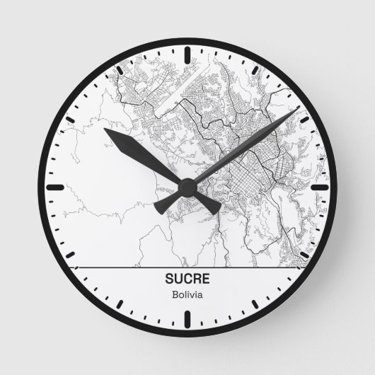 Sucre Clock City Line Art ラウンド壁時計 (正面)