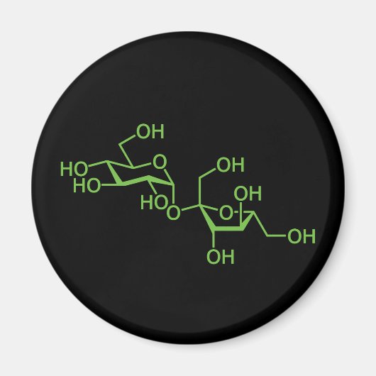 Sucrose Sugar Molecule Chemical Diagram マグネット (正面)