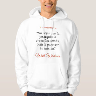 Sudadera blanca encapuchada unise, frases poéticas パーカ