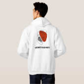 Sudadera blanca encapuchada unise, frases poéticas パーカ (裏面フル)