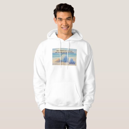 Sudadera caracolas de Mar con Versículo Romanos パーカ (正面フル)