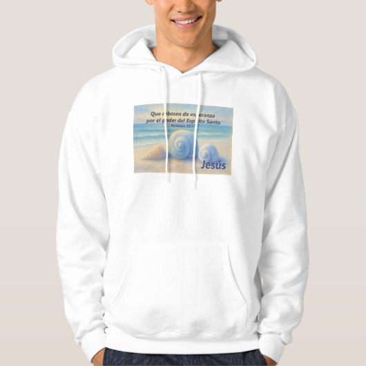 Sudadera caracolas de Mar con Versículo Romanos パーカ (正面)
