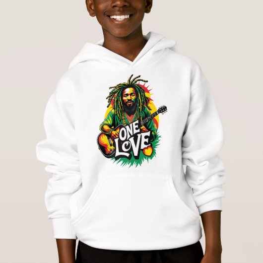 Sudadera con capucha One Love el Rey del Reggae (正面)