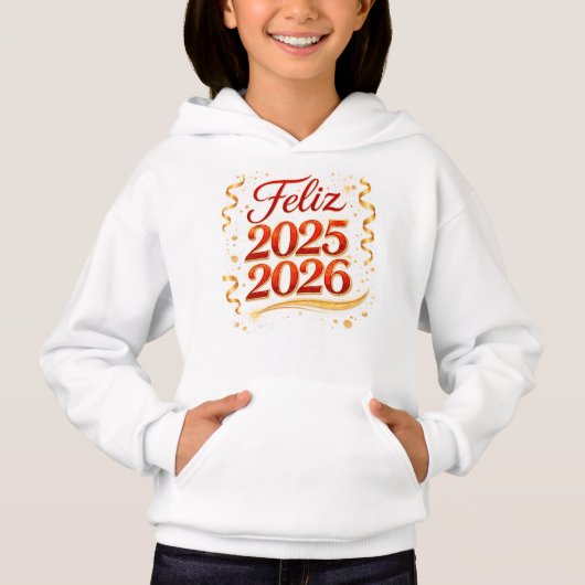 Sudadera con Capucha para Niña – Diseño “Feliz 202 (正面)