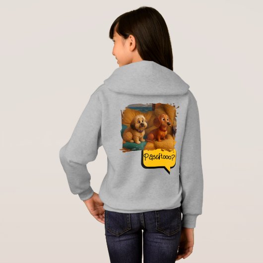 Sudadera con Capucha Perritas Hermanas Aventureras (裏面フル)