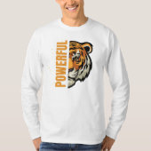 Sudadera con dibujo de Tigre y palabra Powerful Tシャツ (正面)