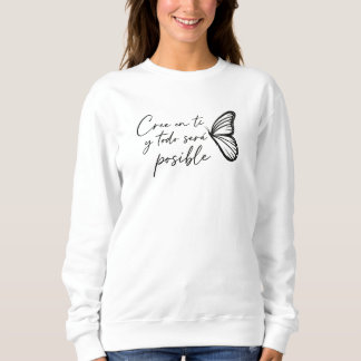 Sudadera con diseño de mariposa "Cree en ti mismo" スウェットシャツ