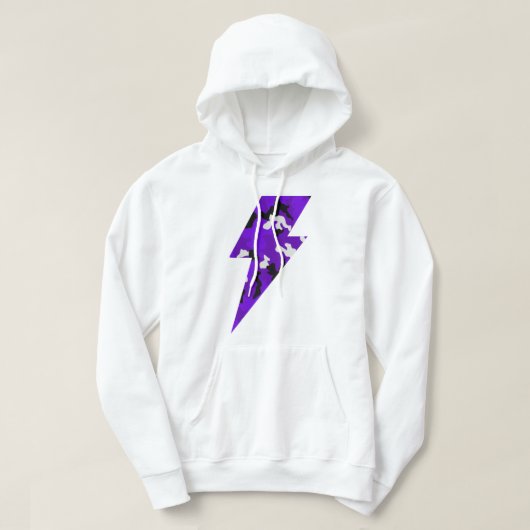 Sudadera cool rayo camuflaje Violeta パーカ (デザイン正面)