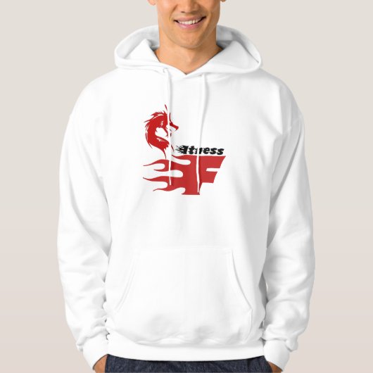 sudadera de fitness con llamas de fuego y dragón パーカ (正面)