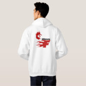 sudadera de fitness con llamas de fuego y dragón パーカ (裏面フル)