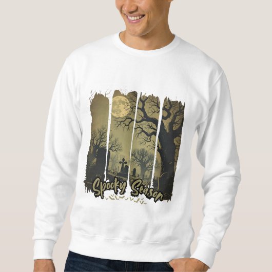 Sudadera de Halloween con Luna y Tumba スウェットシャツ (正面)