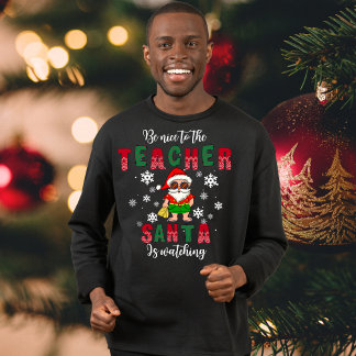 Sudadera de navidad santa playero para maestros スウェットシャツ